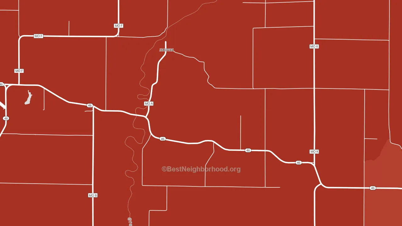 Isadora, MO block-group political-lean map