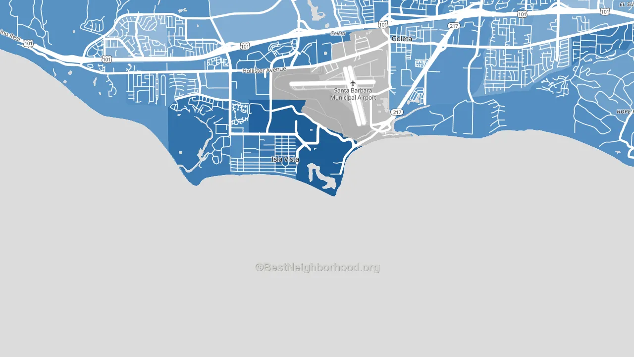 Isla Vista, CA block-group political-lean map