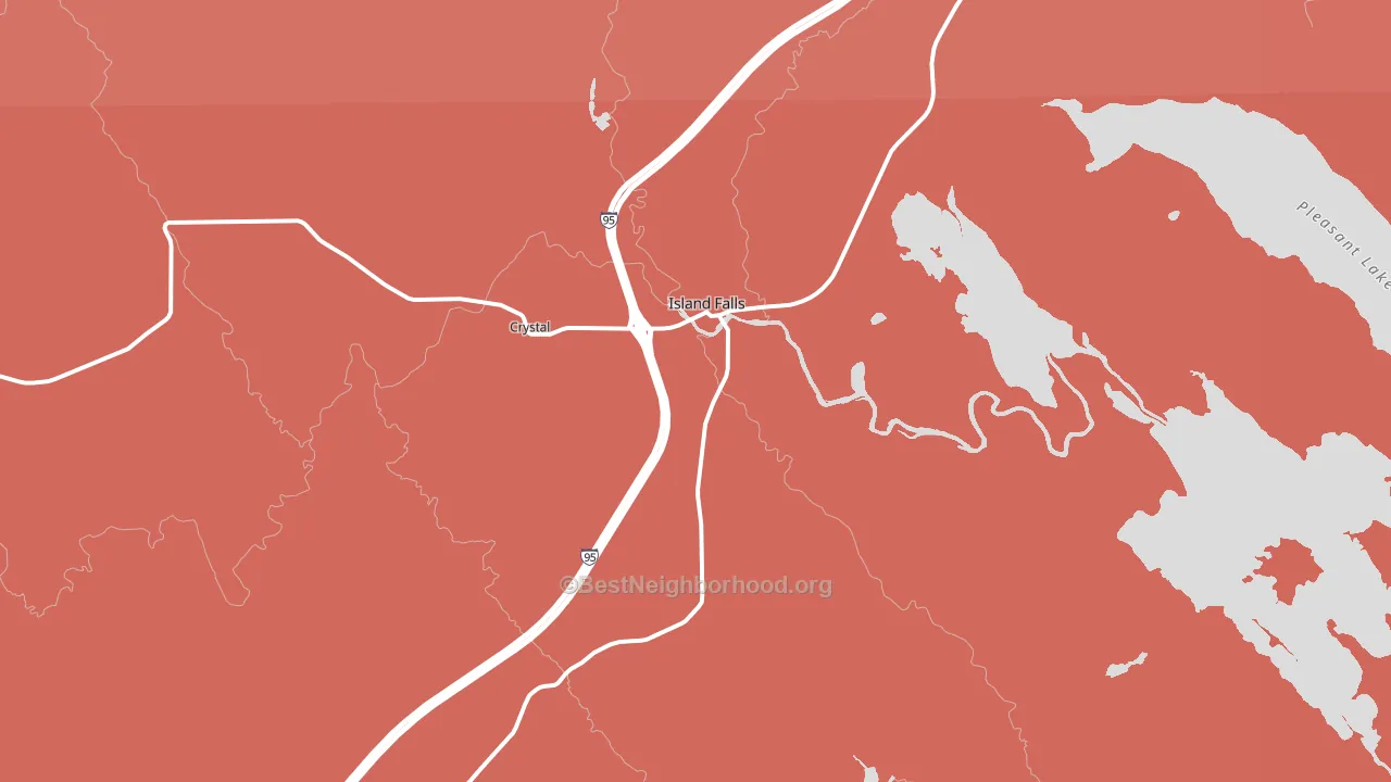 Island Falls, ME block-group political-lean map