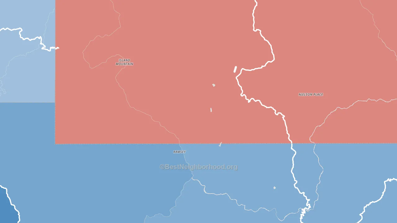 Island Mountain, CA block-group political-lean map