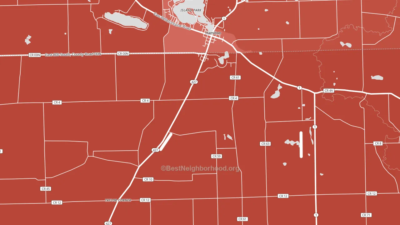 Island Park, IN block-group political-lean map