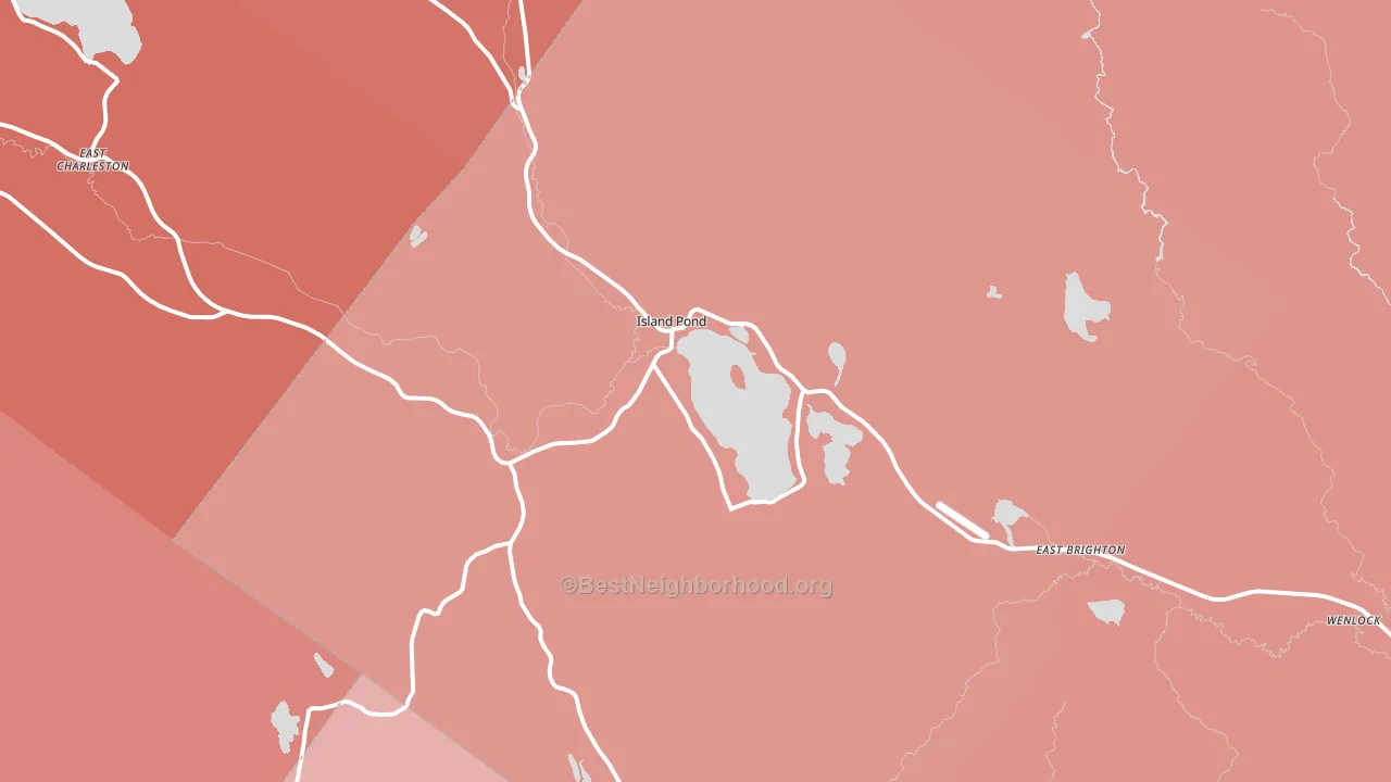 Island Pond, VT block-group political-lean map