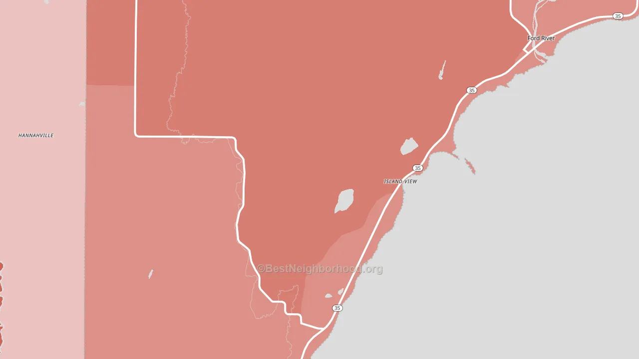 Island View, MI block-group political-lean map