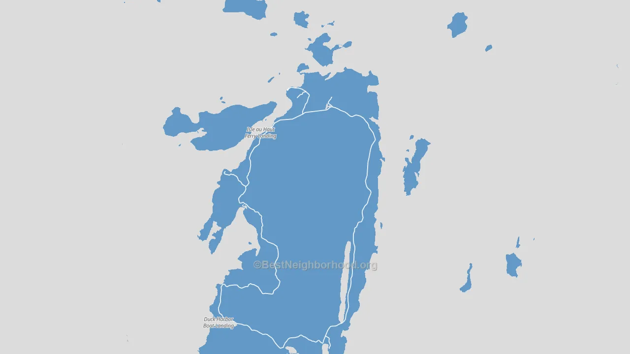 Isle Au Haut, ME block-group political-lean map