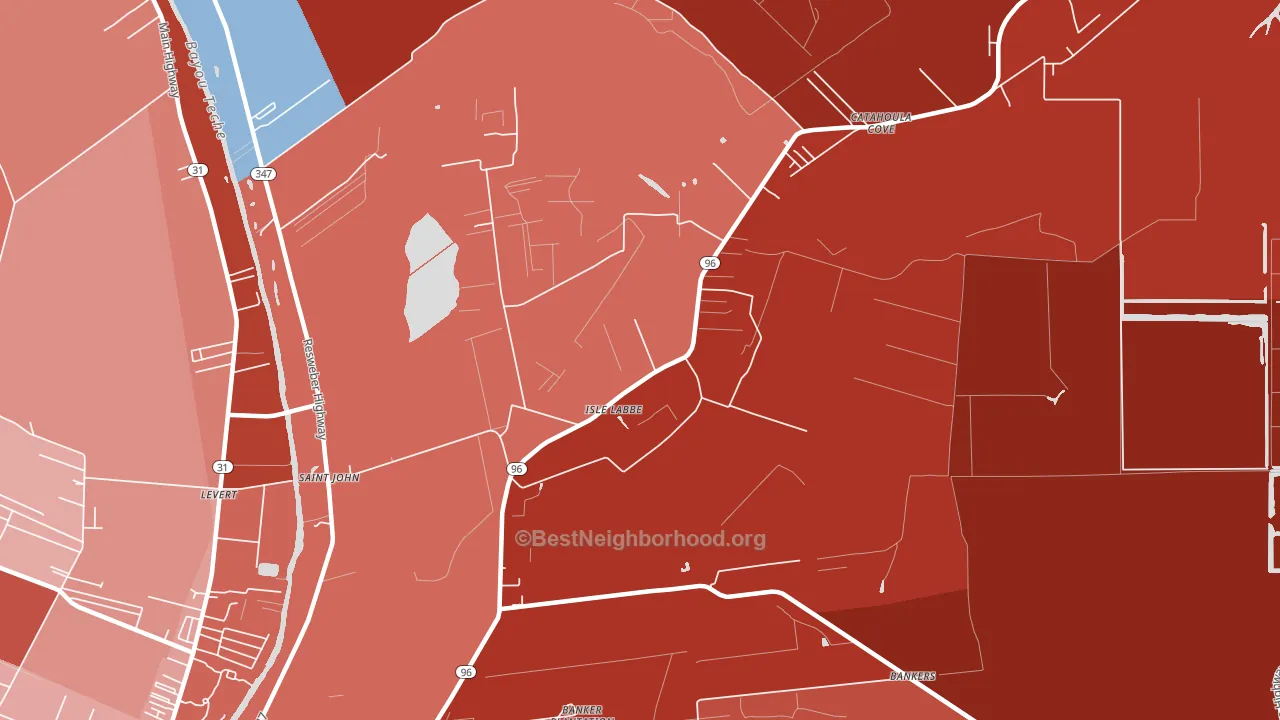 Isle Labbe, LA block-group political-lean map