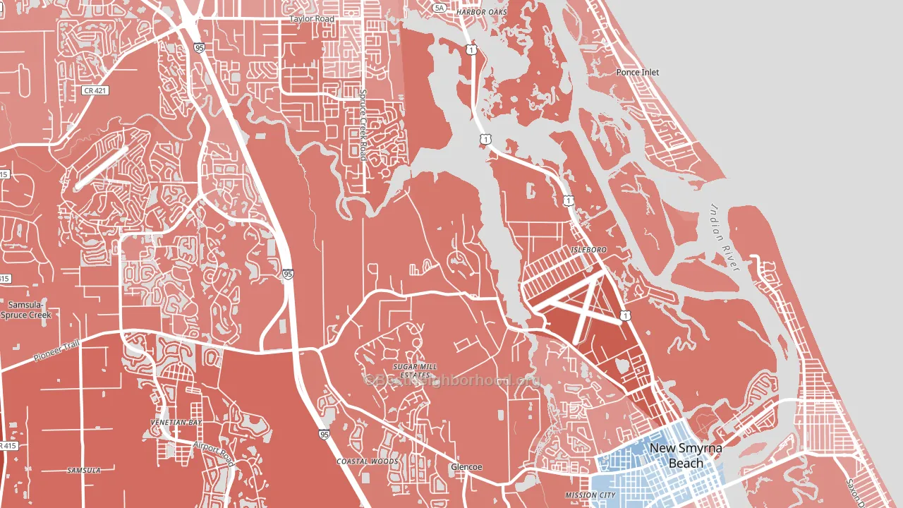 Isleboro, FL block-group political-lean map