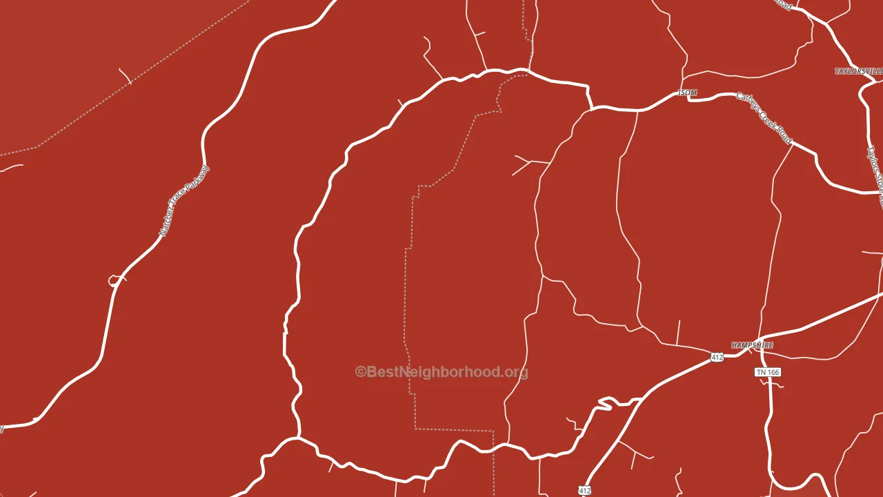 Isom, TN block-group political-lean map
