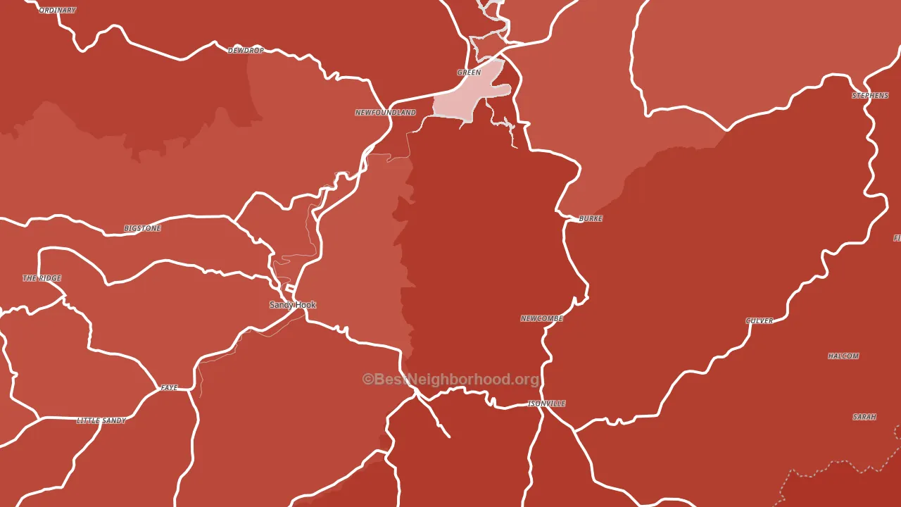 Isonville, KY block-group political-lean map