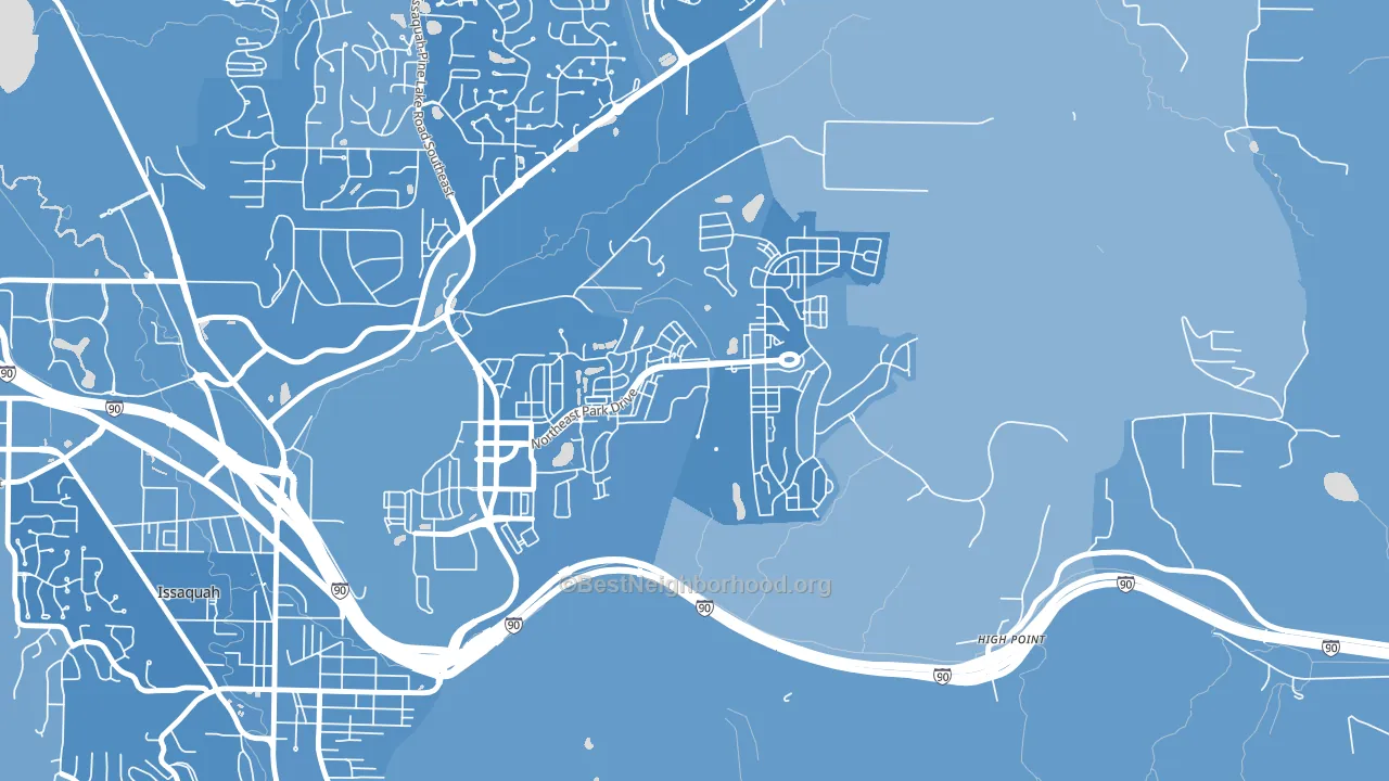 Issaquah Highlands, Issaquah, WA block-group political-lean map