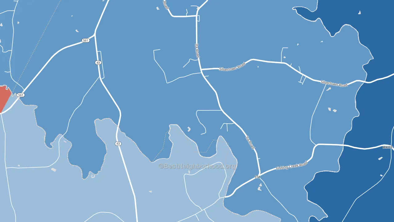 Ita, NC block-group political-lean map