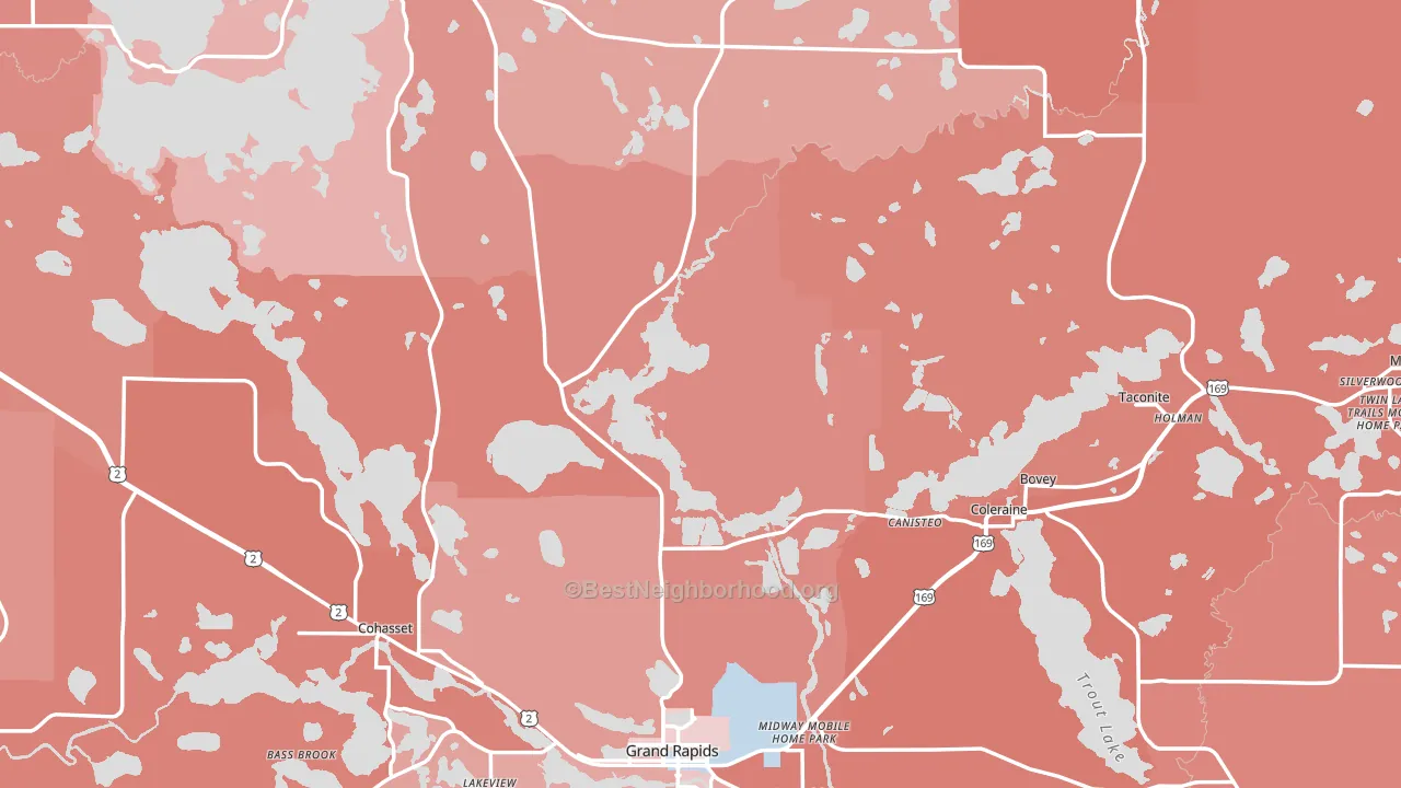 Itasca County, MN block-group political-lean map