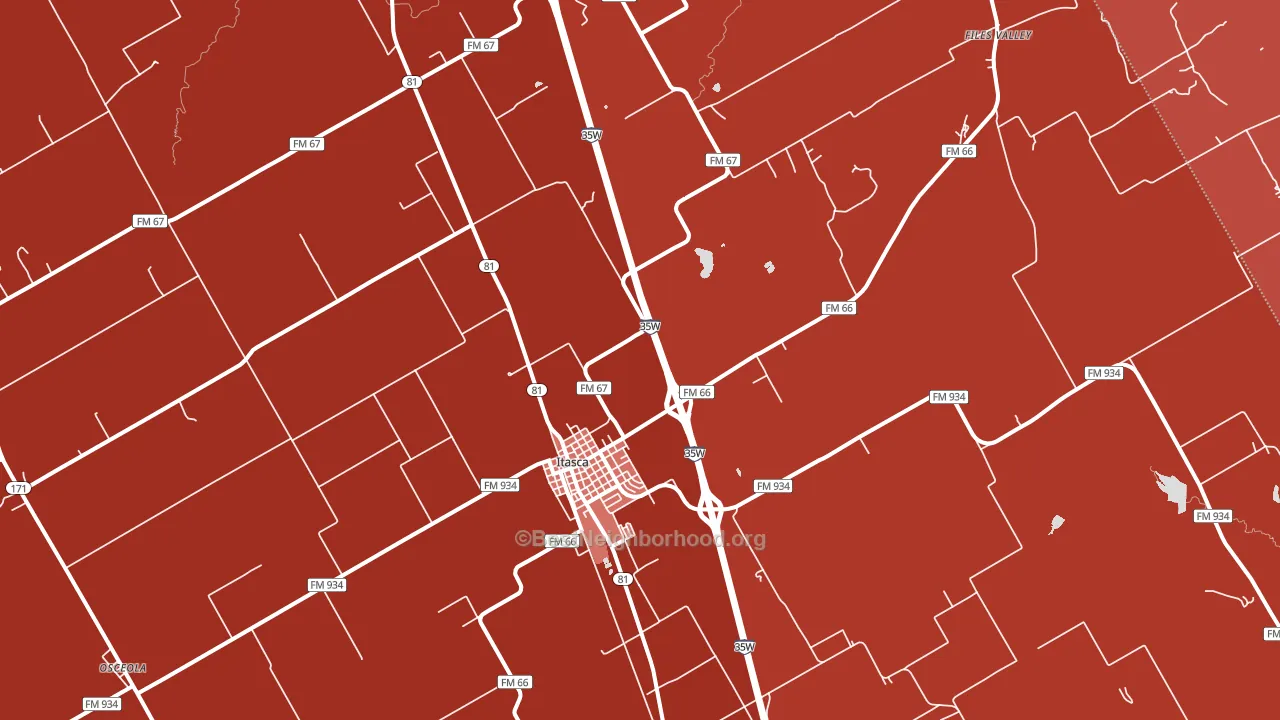 Itasca, TX block-group political-lean map