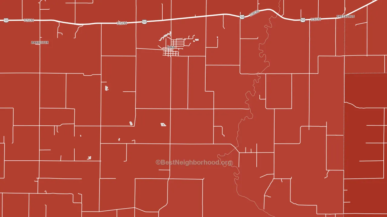 Iuka, IL block-group political-lean map