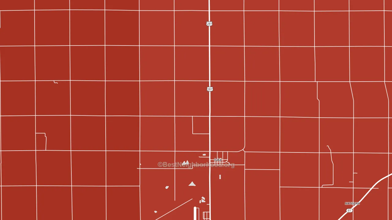 Iuka, KS block-group political-lean map