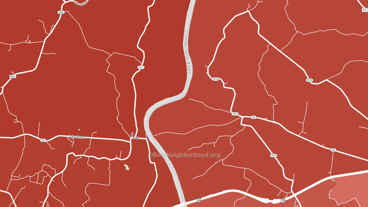Iuka, KY block-group political-lean map
