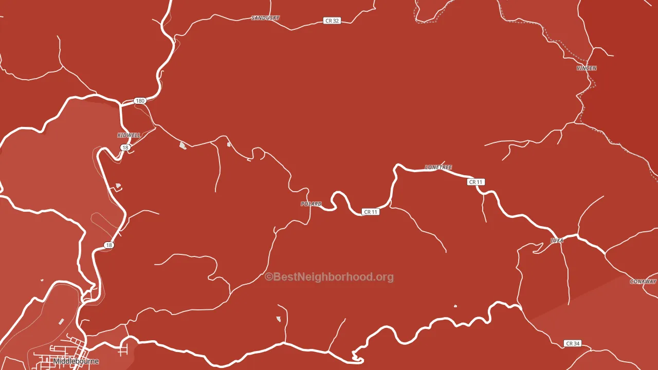 Iuka, WV block-group political-lean map