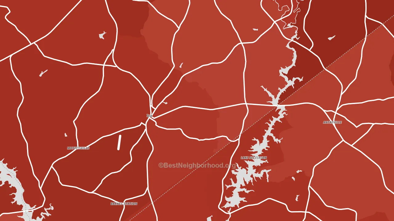 Iva, SC block-group political-lean map