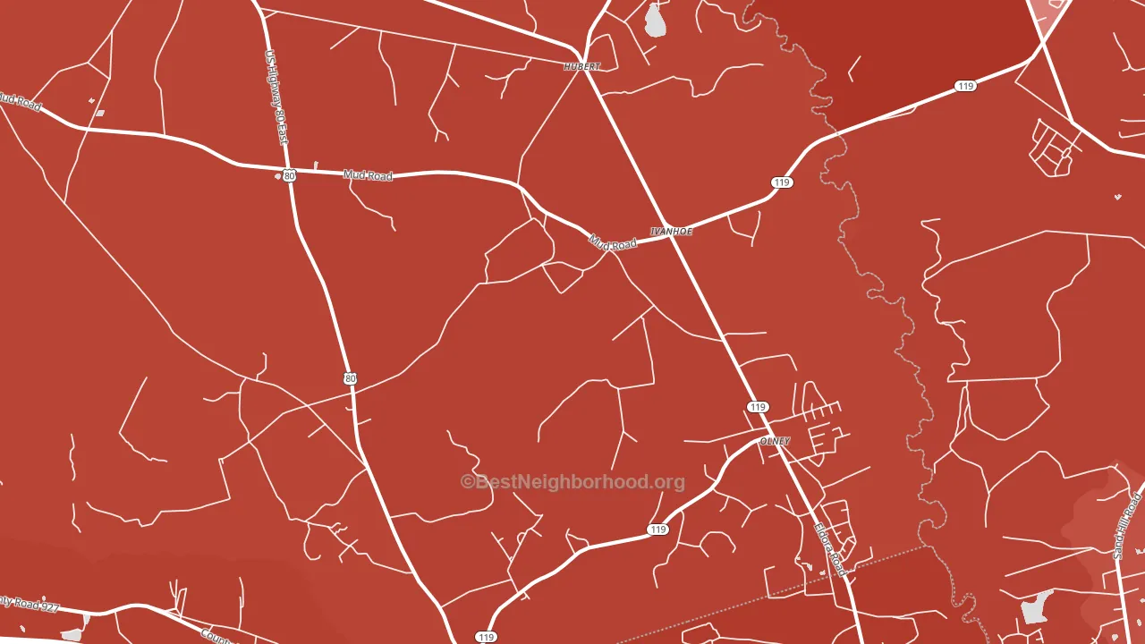 Ivanhoe, GA block-group political-lean map