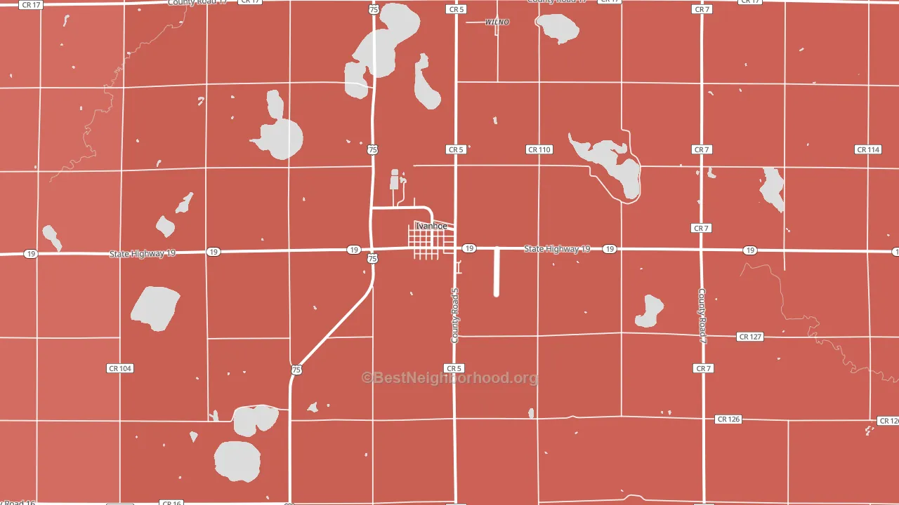 Ivanhoe, MN block-group political-lean map