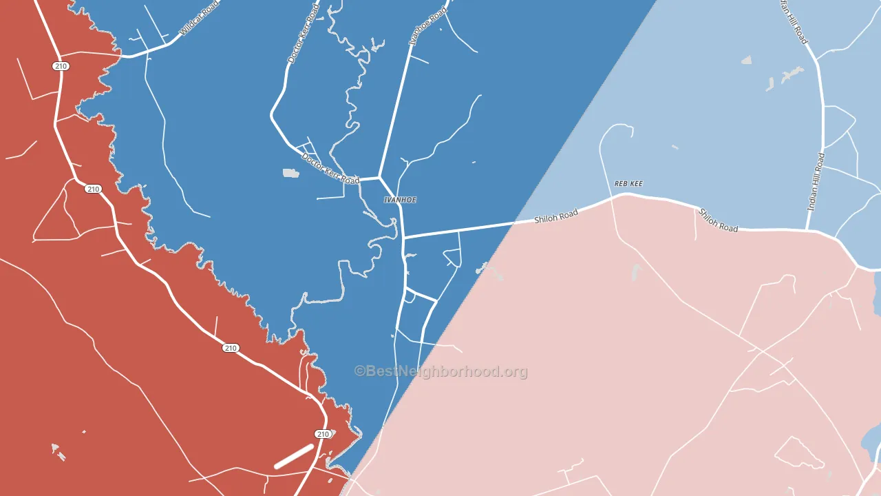 Ivanhoe, NC block-group political-lean map
