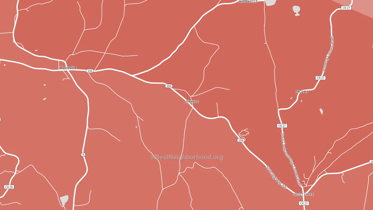 Ivanhoe, NY block-group political-lean map