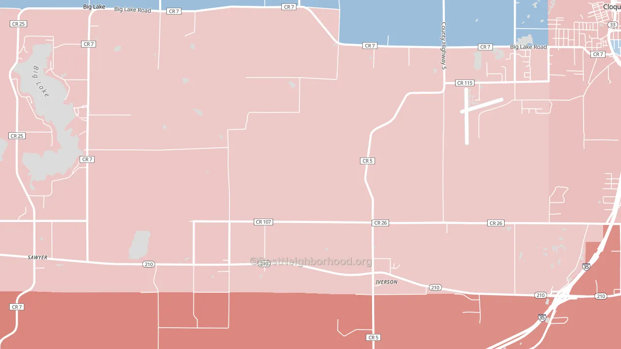Iverson, MN block-group political-lean map
