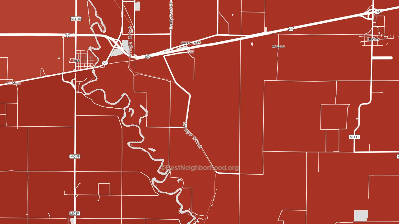 Ives, MO block-group political-lean map