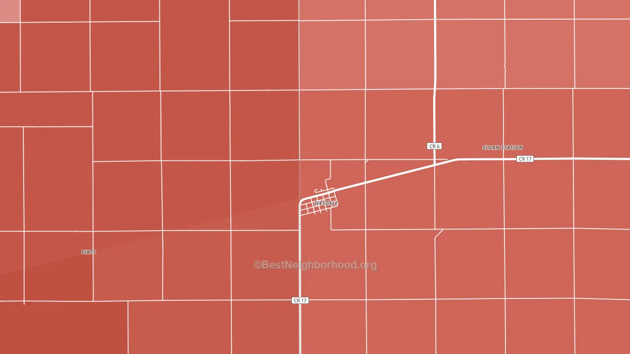 Ivesdale, IL block-group political-lean map