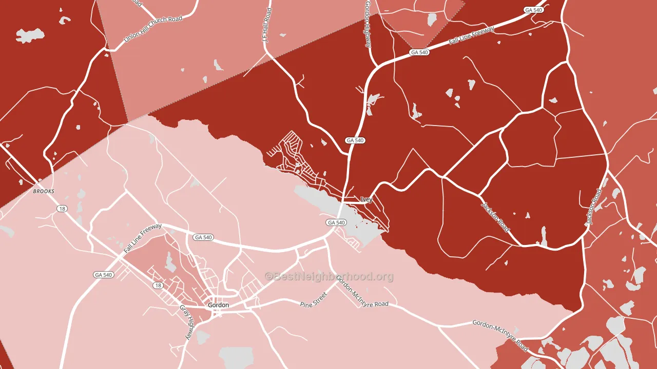 Ivey, GA block-group political-lean map
