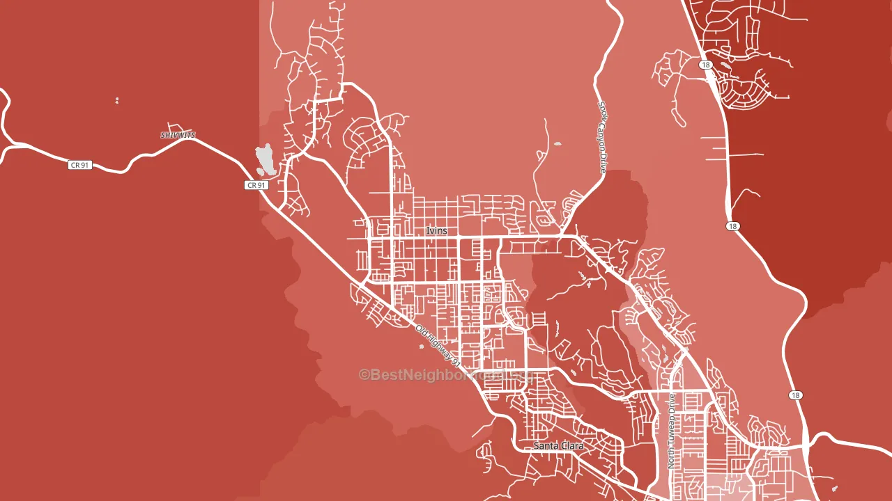 Ivins, UT block-group political-lean map