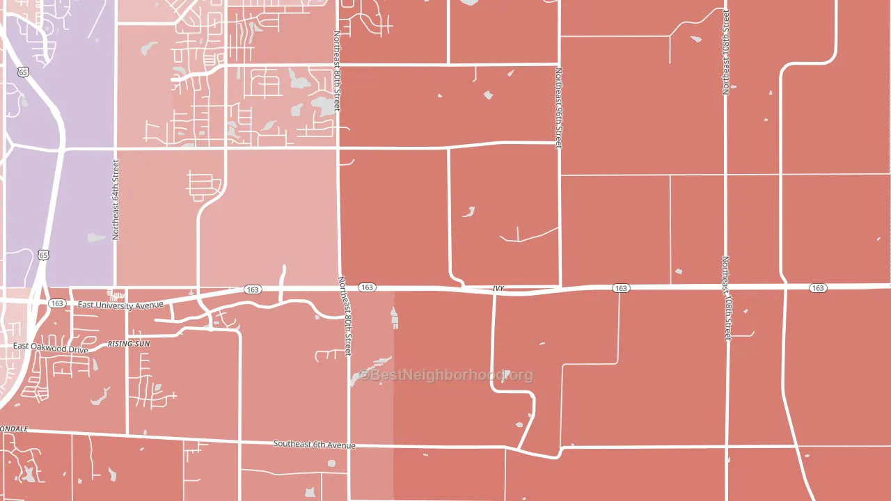 Ivy, IA block-group political-lean map