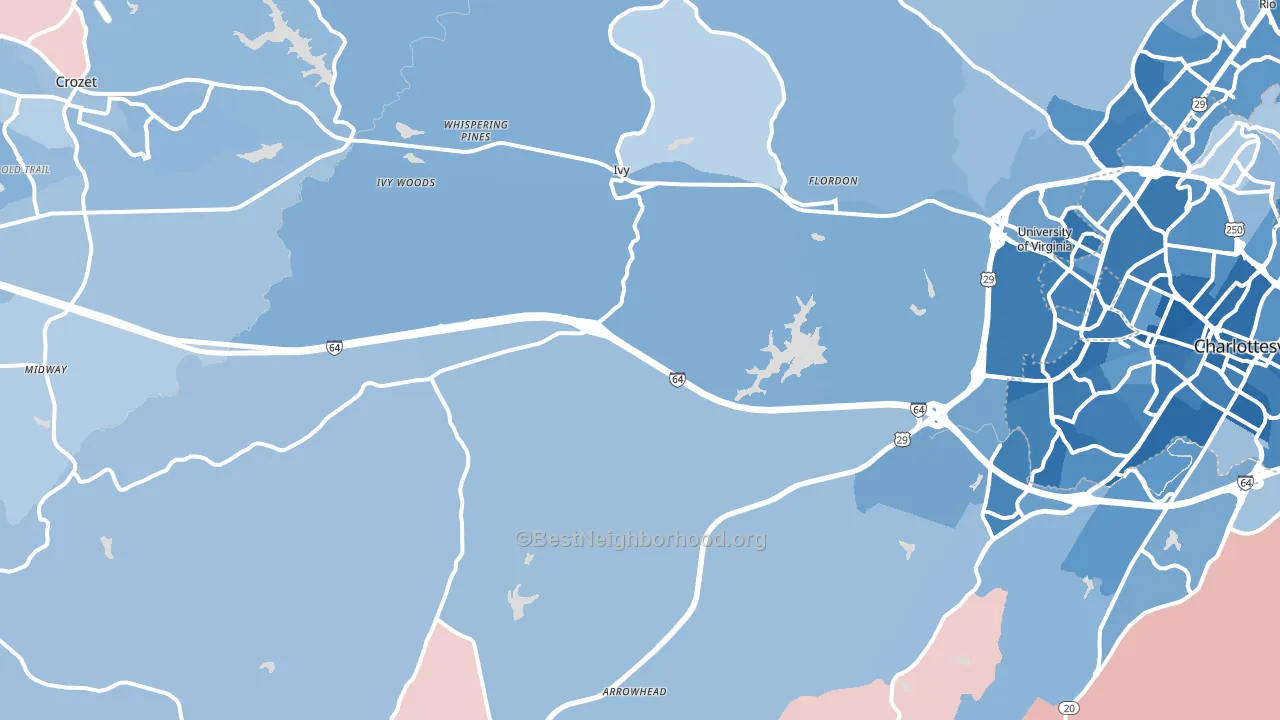 Ivy, VA block-group political-lean map