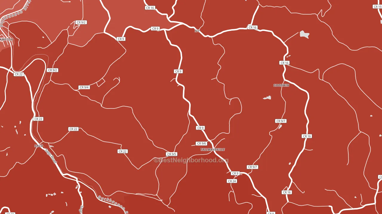 Ivy, WV block-group political-lean map
