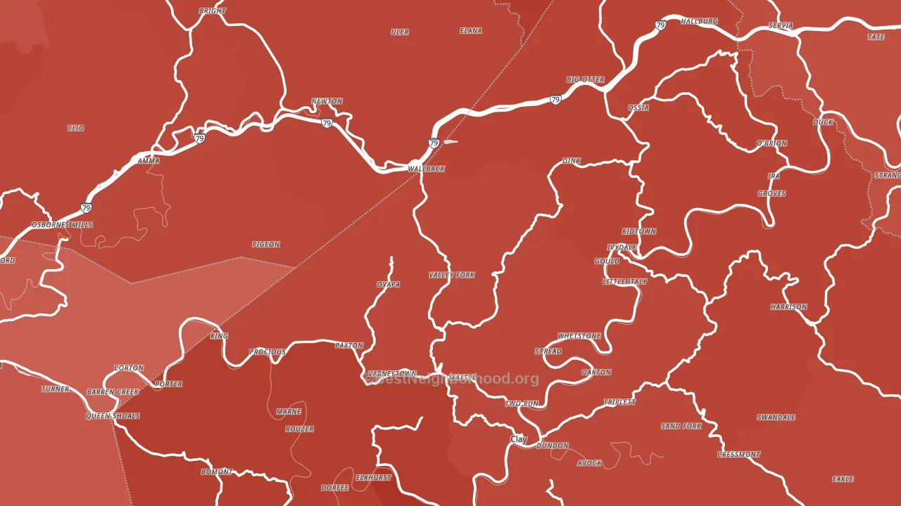 Ivydale, WV block-group political-lean map