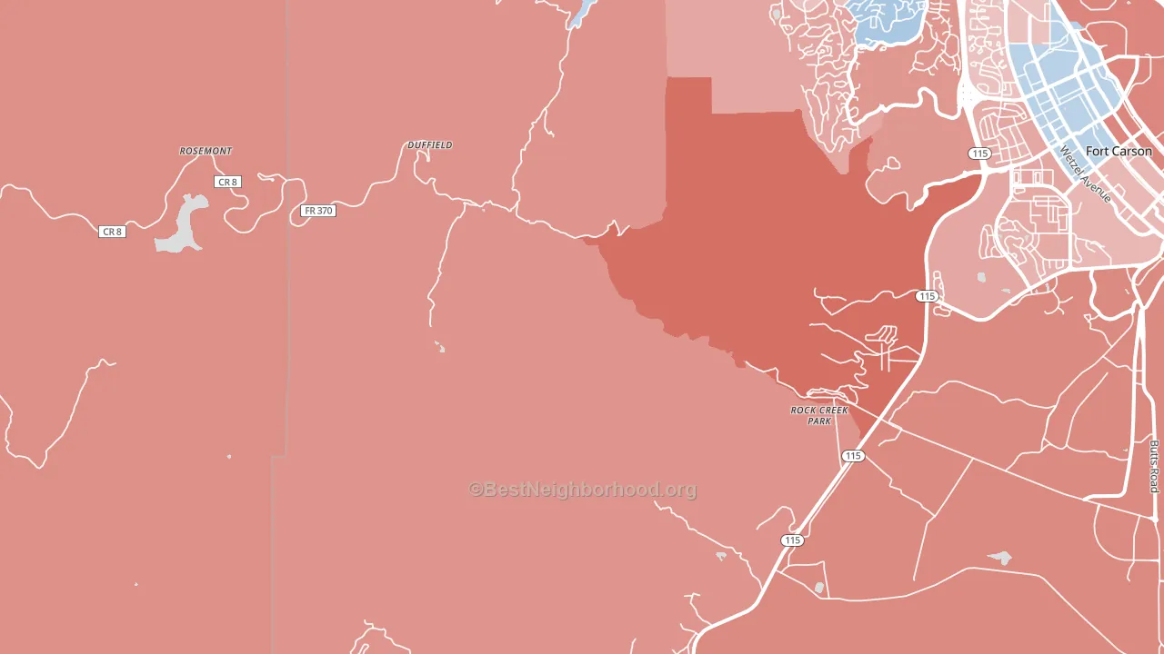 Ivywild, CO block-group political-lean map