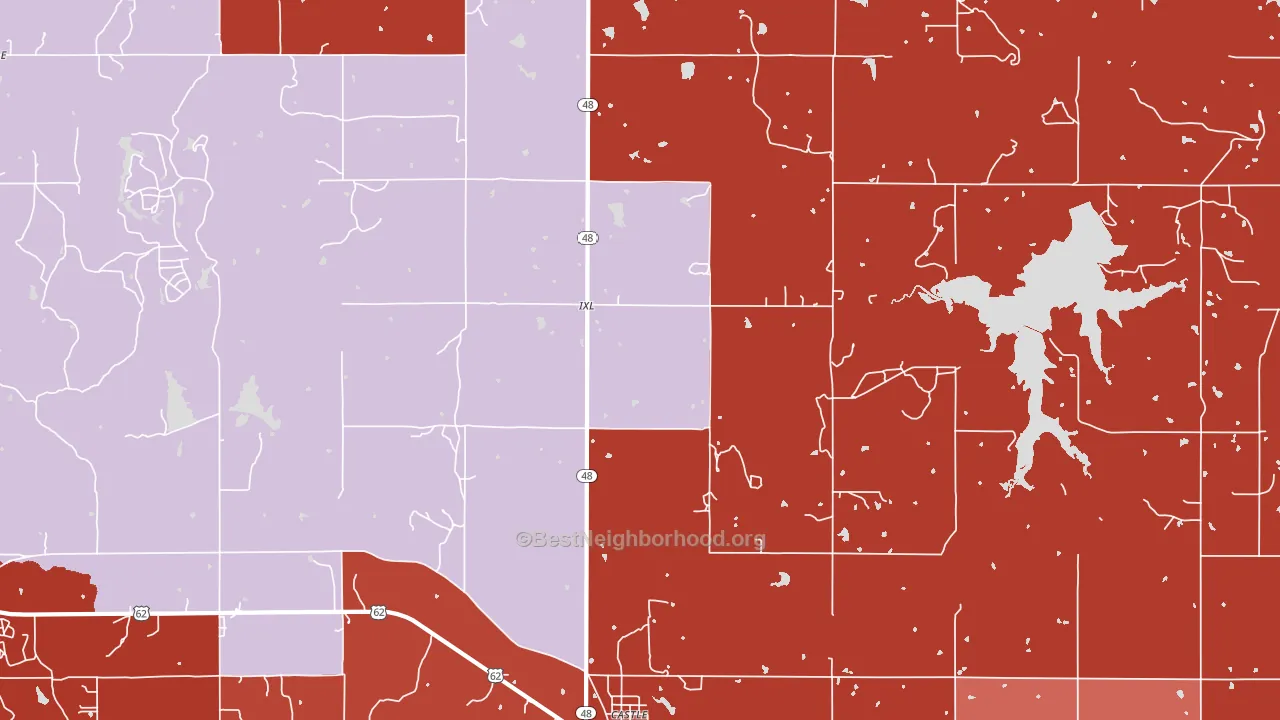 IXL, OK block-group political-lean map