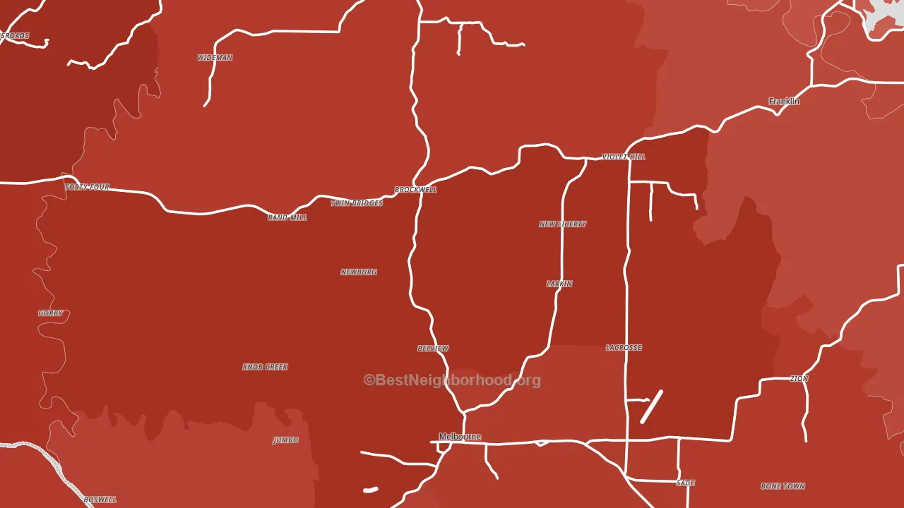 Izard County, AR block-group political-lean map