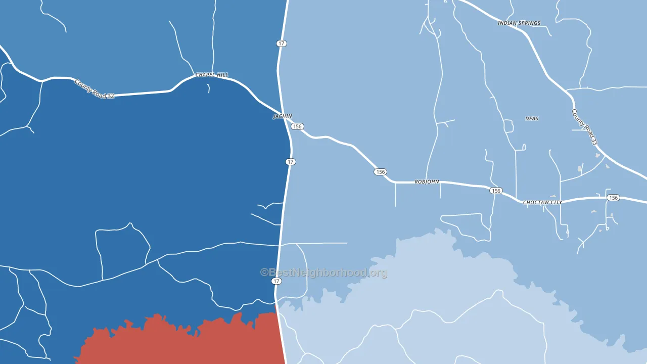 Jachin, AL block-group political-lean map