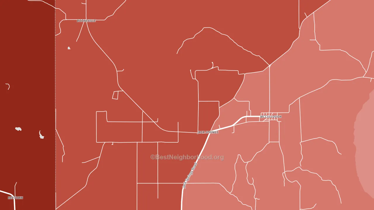 Jack Springs, AL block-group political-lean map