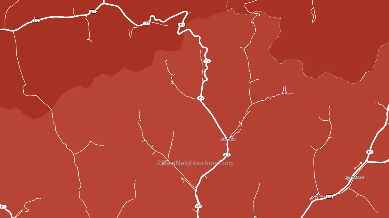 Jackhorn, KY block-group political-lean map