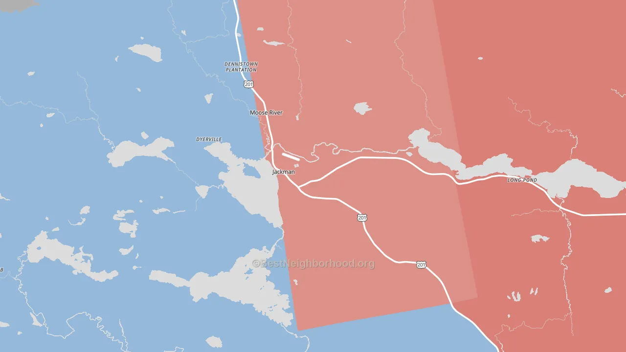 Jackman, ME block-group political-lean map