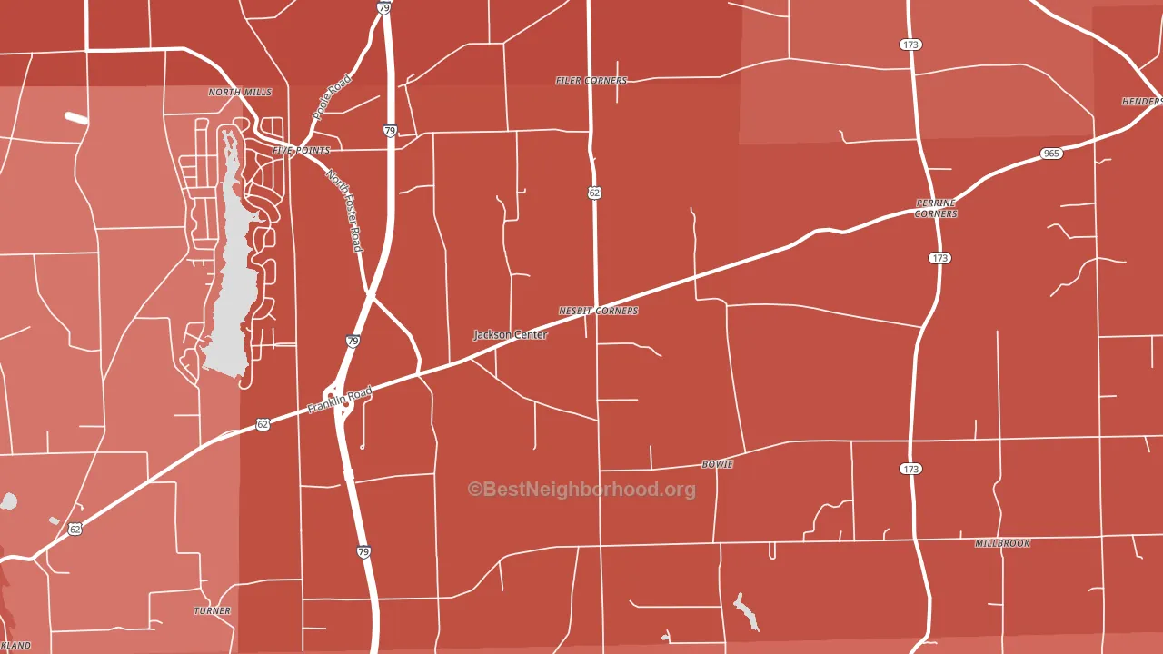 Jackson Center, PA block-group political-lean map
