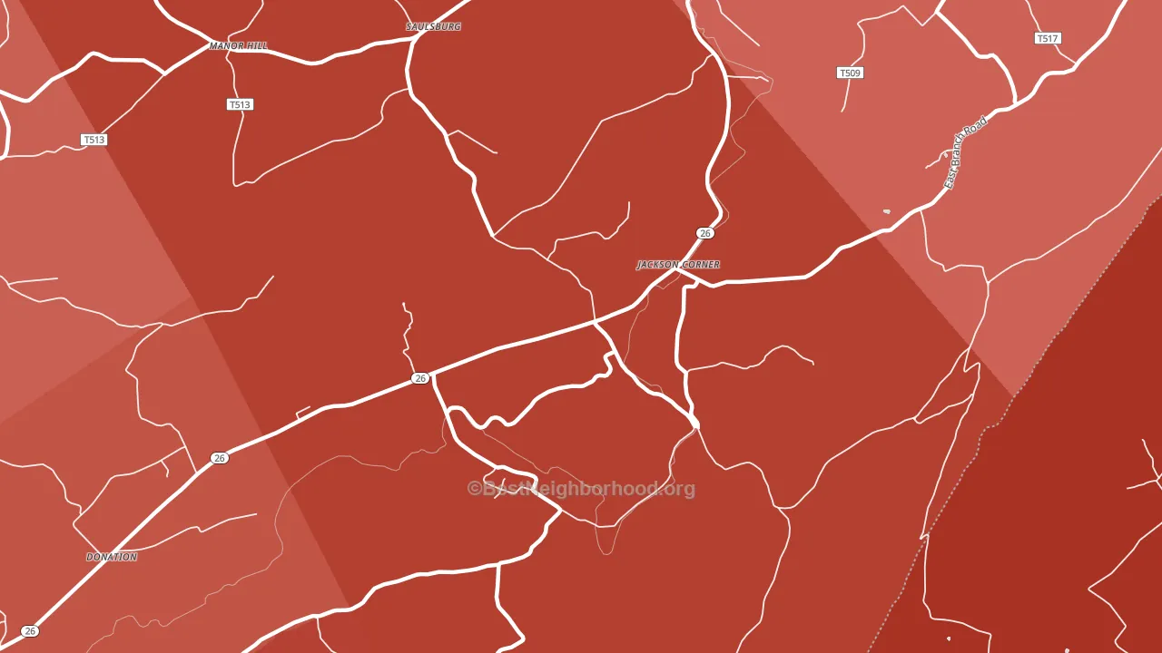 Jackson Corner, PA block-group political-lean map