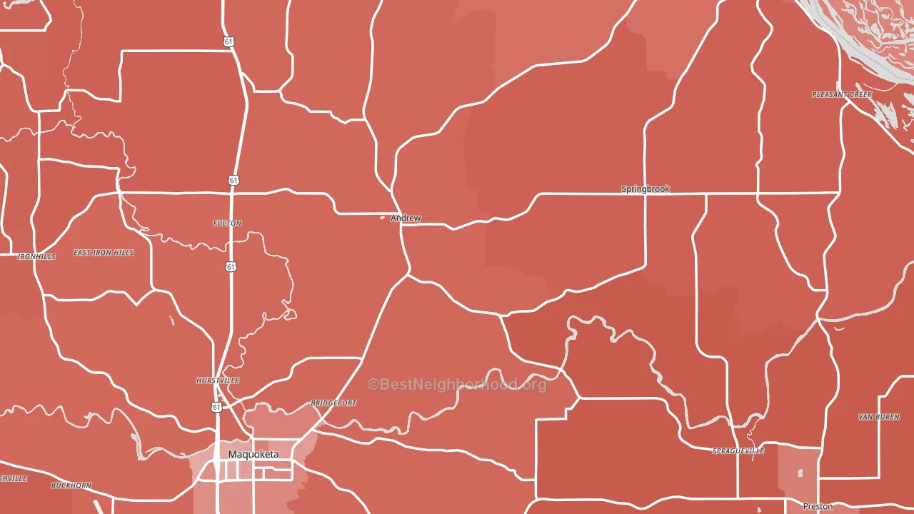 Jackson County, IA block-group political-lean map