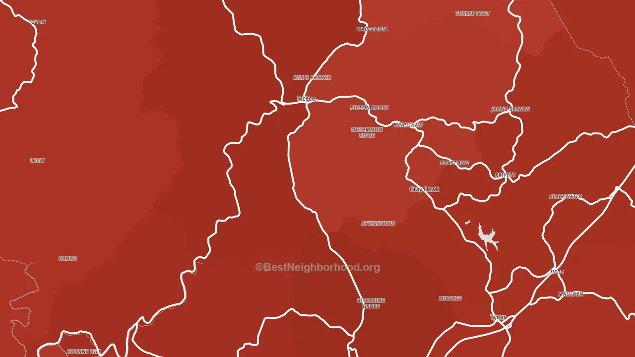 Jackson County, KY block-group political-lean map