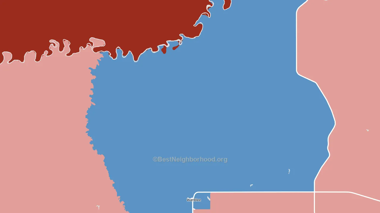 Jackson County, SD block-group political-lean map