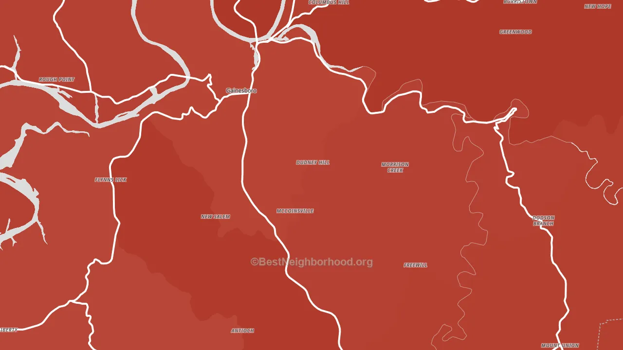 Jackson County, TN block-group political-lean map