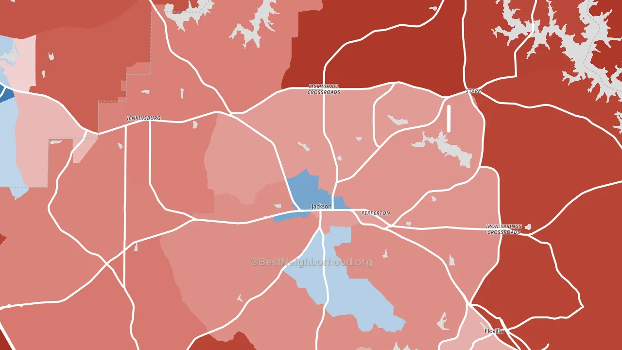 Jackson, GA block-group political-lean map