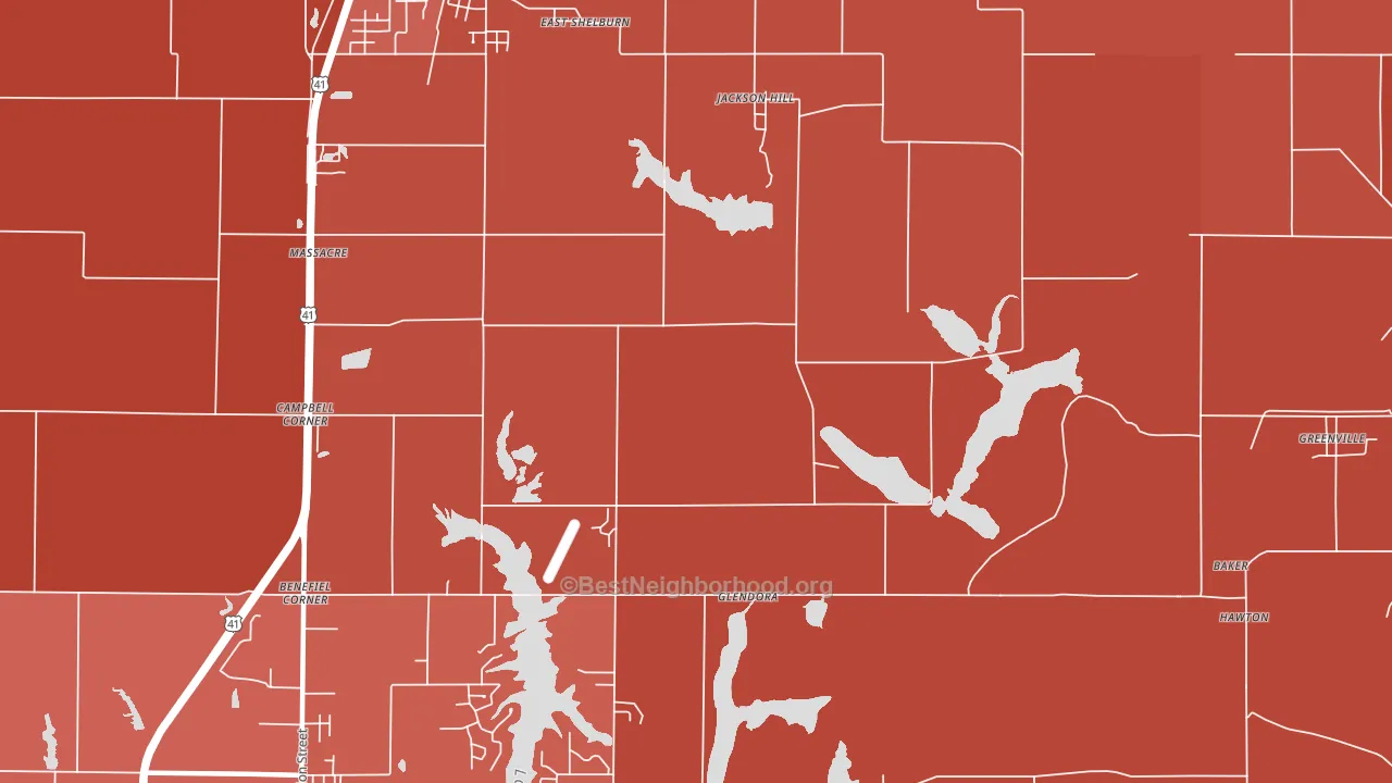 Jackson Hill, IN block-group political-lean map