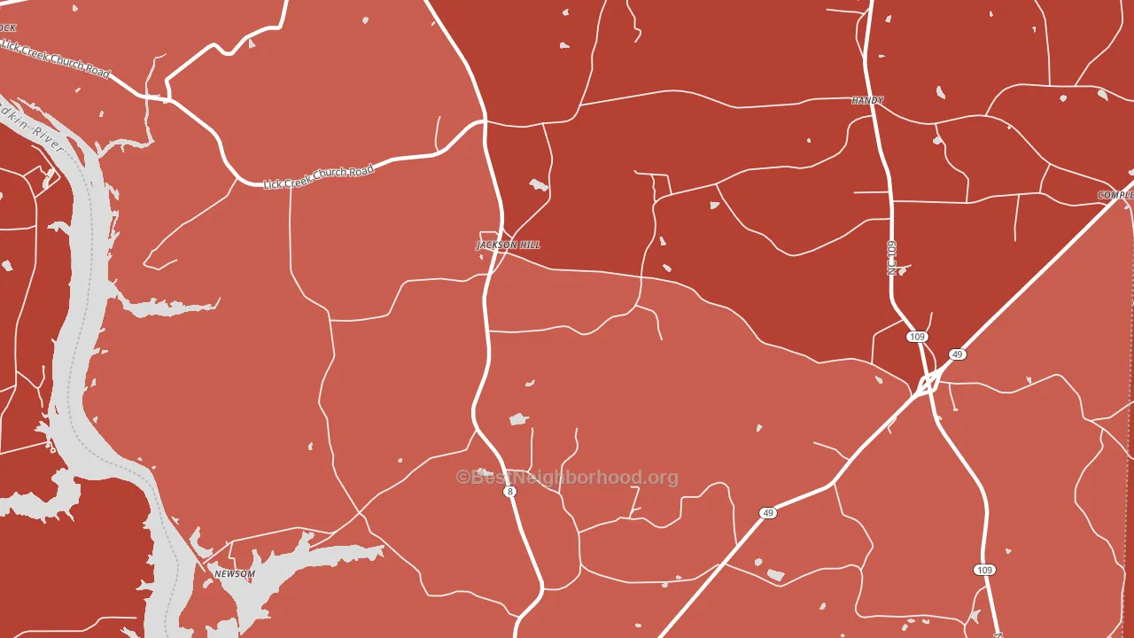 Jackson Hill, NC block-group political-lean map